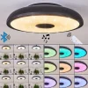 hofstein Plafonnier Vully LED Noir, 1 lumière, Télécommandes, Changeur de couleurs* Lampes Modernes