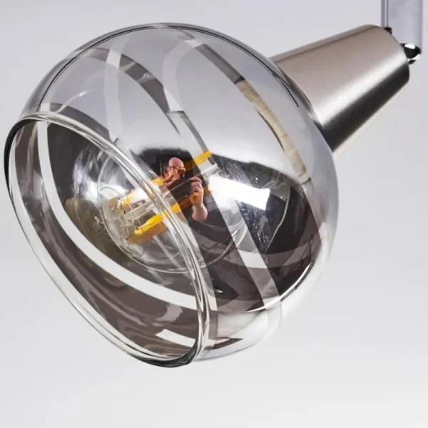 hofstein Plafonnier Warga LED Nickel mat, 4 lumières* Lampes En Verre
