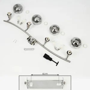 hofstein Plafonnier Warga LED Nickel mat, 4 lumières* Lampes En Verre