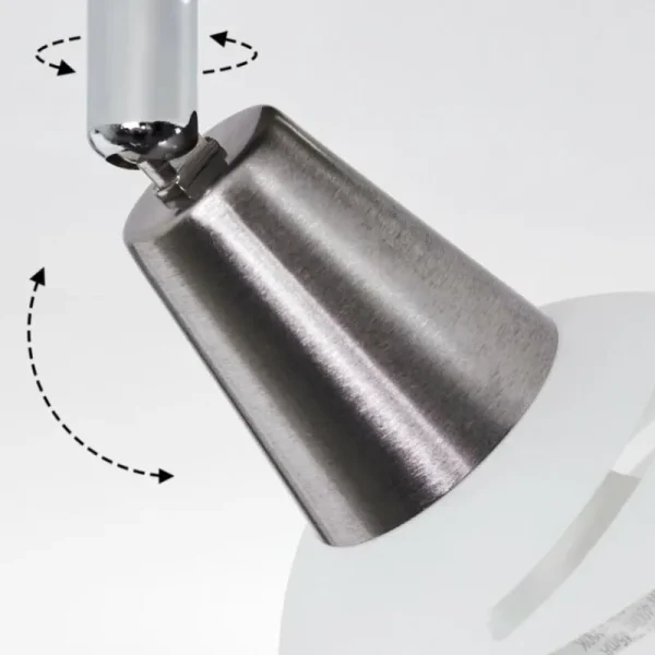 hofstein Plafonnier Warga LED Nickel mat, 1 lumière* Lampes En Verre