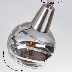 hofstein Plafonnier Warga LED Nickel mat, 4 lumières* Lampes En Verre