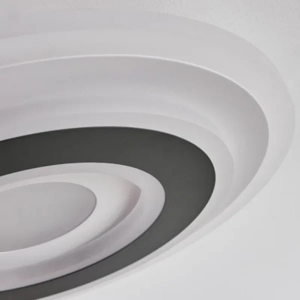 hofstein Plafonnier Wawo LED Gris, Blanc, 1 lumière, Télécommandes* Lampes Modernes