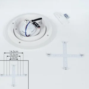 hofstein Plafonnier Wawo LED Gris, Blanc, 1 lumière, Télécommandes* Lampes Modernes