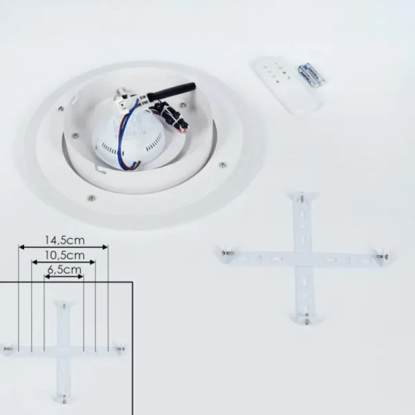hofstein Plafonnier Wawo LED Gris, Blanc, 1 lumière, Télécommandes* Lampes Modernes