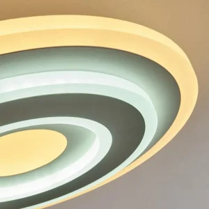 hofstein Plafonnier Wawo LED Gris, Blanc, 1 lumière, Télécommandes* Lampes Modernes