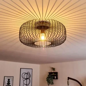 hofstein Plafonnier Wemude Noir, 1 lumière* Lampes Modernes