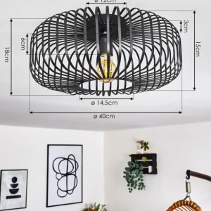 hofstein Plafonnier Wemude Noir, 1 lumière* Lampes Modernes