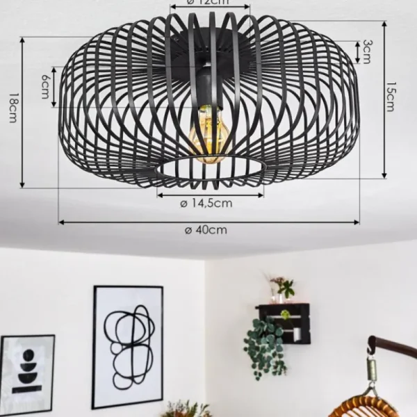 hofstein Plafonnier Wemude Noir, 1 lumière* Lampes Modernes
