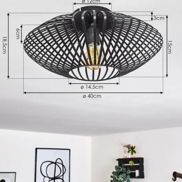hofstein Plafonnier Wemude Noir, 1 lumière* Lampes Modernes
