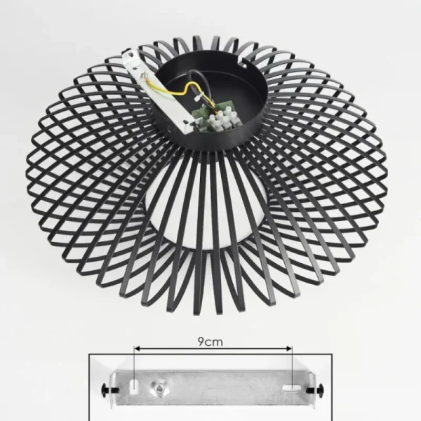hofstein Plafonnier Wemude Noir, 1 lumière* Lampes Modernes