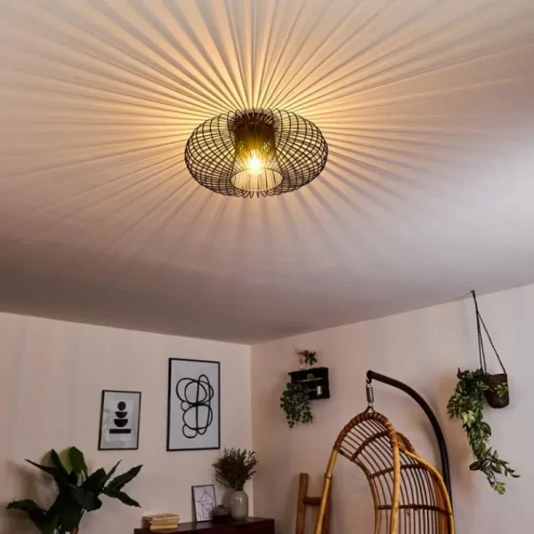 hofstein Plafonnier Wemude Noir, 1 lumière* Lampes Modernes