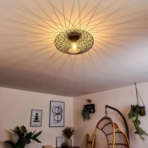 hofstein Plafonnier Wemude Noir, 1 lumière* Lampes Modernes
