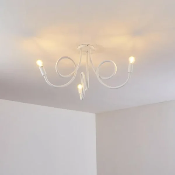 hofstein Plafonnier Wertach Blanc, 3 lumières* Lampes Modernes