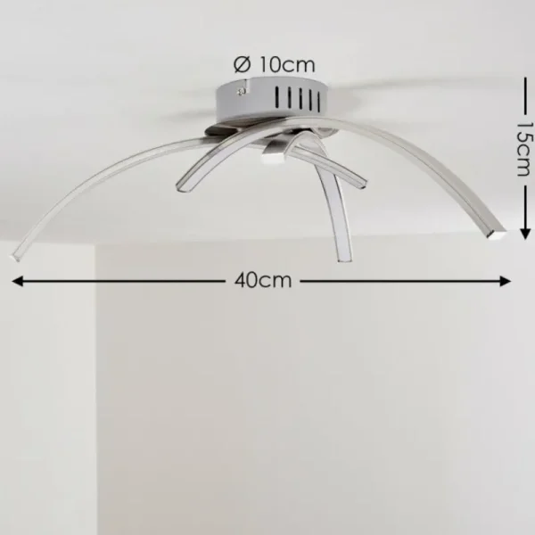 hofstein Plafonnier Wikon LED Nickel mat, 3 lumières* Lampes Modernes