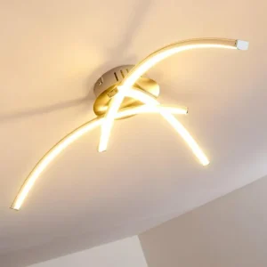 hofstein Plafonnier Wikon LED Nickel mat, 3 lumières* Lampes Modernes