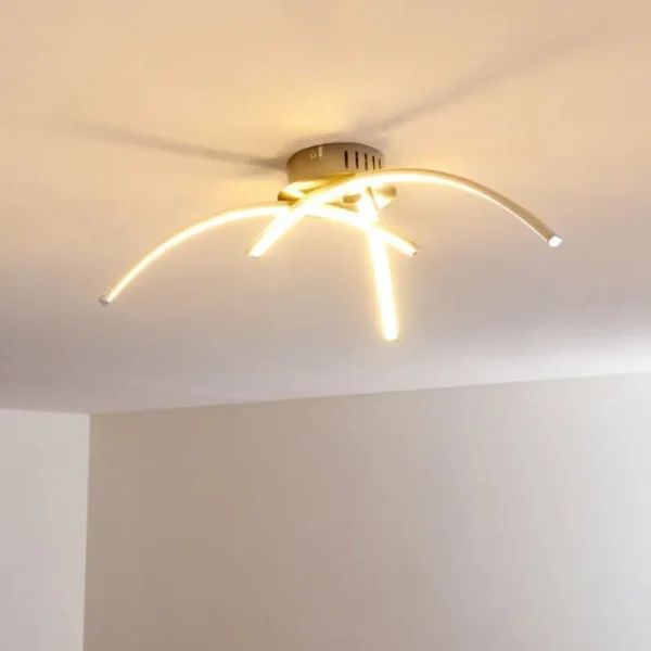 hofstein Plafonnier Wikon LED Nickel mat, 3 lumières* Lampes Modernes