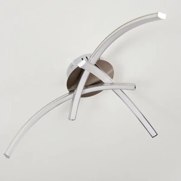 hofstein Plafonnier Wikon LED Nickel mat, 3 lumières* Lampes Modernes