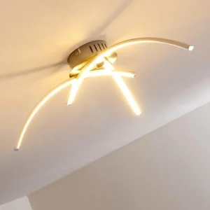 hofstein Plafonnier Wikon LED Nickel mat, 3 lumières* Lampes Modernes
