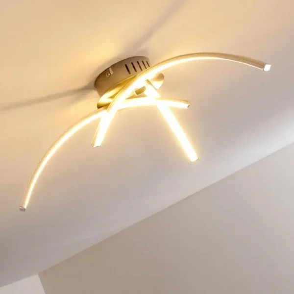 hofstein Plafonnier Wikon LED Nickel mat, 3 lumières* Lampes Modernes
