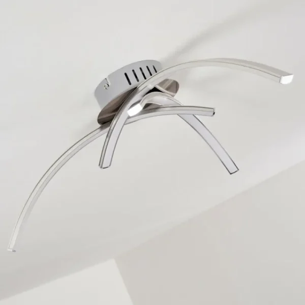 hofstein Plafonnier Wikon LED Nickel mat, 3 lumières* Lampes Modernes