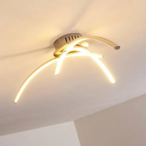 hofstein Plafonnier Wikon LED Nickel mat, 3 lumières* Lampes Modernes