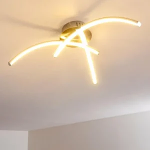 hofstein Plafonnier Wikon LED Nickel mat, 3 lumières* Lampes Modernes