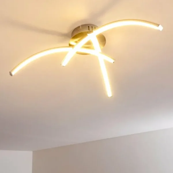 hofstein Plafonnier Wikon LED Nickel mat, 3 lumières* Lampes Modernes