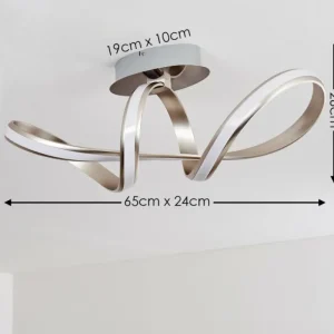 hofstein Plafonnier Woyens LED Acier brossé, 1 lumière* Lampes Modernes
