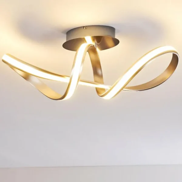 hofstein Plafonnier Woyens LED Acier brossé, 1 lumière* Lampes Modernes