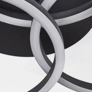 hofstein Plafonnier Xena LED Noir, 1 lumière, Télécommandes* Lampes Modernes