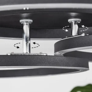 hofstein Plafonnier Xena LED Noir, 1 lumière, Télécommandes* Lampes Modernes