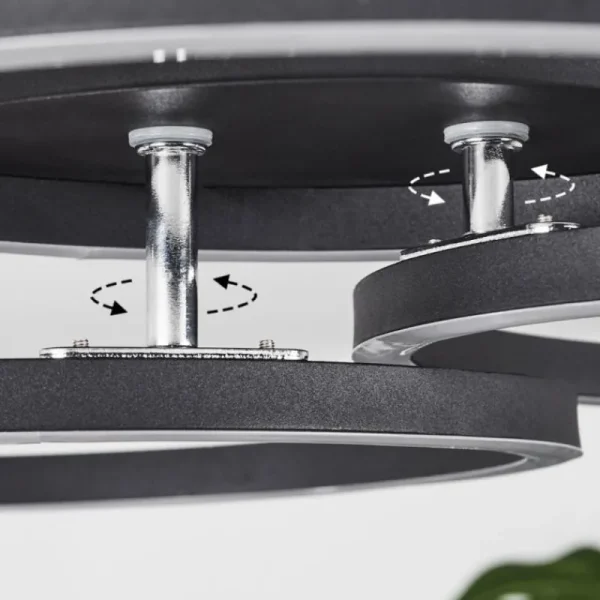 hofstein Plafonnier Xena LED Noir, 1 lumière, Télécommandes* Lampes Modernes