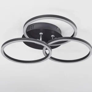 hofstein Plafonnier Xena LED Noir, 1 lumière, Télécommandes* Lampes Modernes