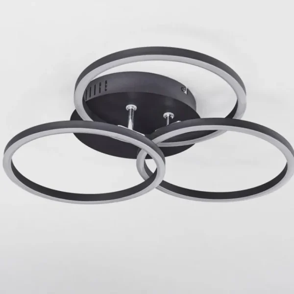 hofstein Plafonnier Xena LED Noir, 1 lumière, Télécommandes* Lampes Modernes