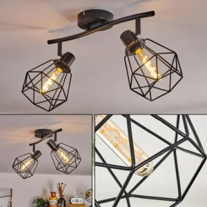 hofstein Plafonnier Yaak Noir, 2 lumières* Lampes Modernes