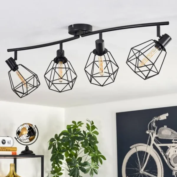hofstein Plafonnier Yaak Noir, 4 lumières* Lampes Modernes