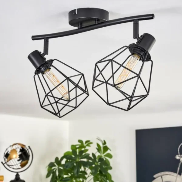 hofstein Plafonnier Yaak Noir, 2 lumières* Lampes Modernes