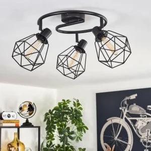 hofstein Plafonnier Yaak Noir, 3 lumières* Lampes Modernes
