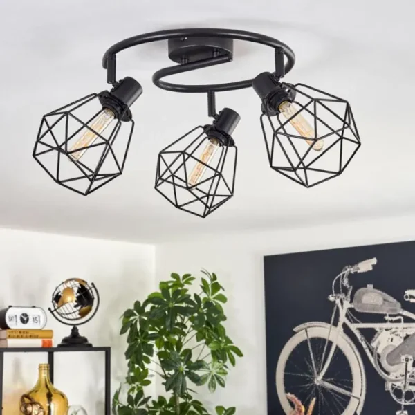 hofstein Plafonnier Yaak Noir, 3 lumières* Lampes Modernes