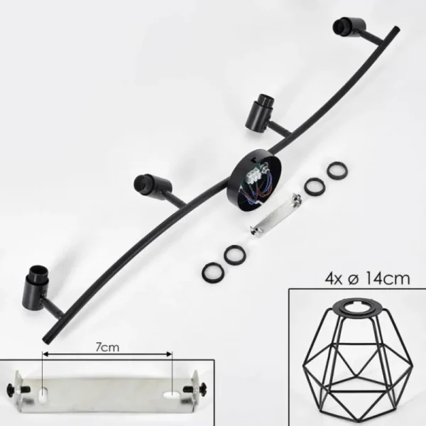 hofstein Plafonnier Yaak Noir, 4 lumières* Lampes Modernes