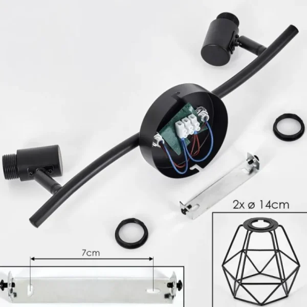 hofstein Plafonnier Yaak Noir, 2 lumières* Lampes Modernes