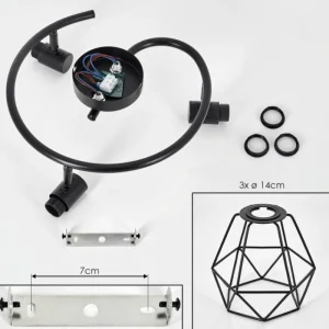 hofstein Plafonnier Yaak Noir, 3 lumières* Lampes Modernes