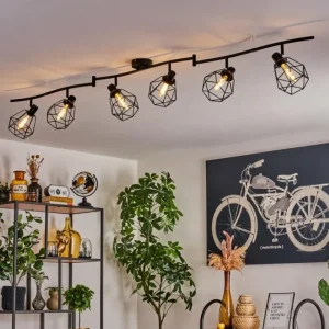 hofstein Plafonnier Yaak Noir, 6 lumières* Lampes Modernes