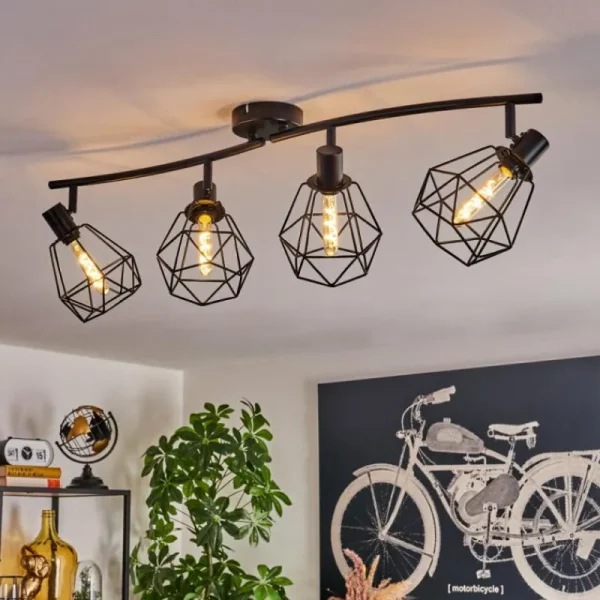 hofstein Plafonnier Yaak Noir, 4 lumières* Lampes Modernes