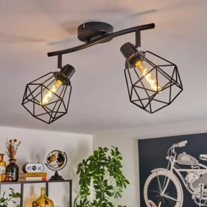 hofstein Plafonnier Yaak Noir, 2 lumières* Lampes Modernes