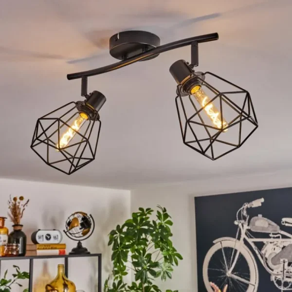 hofstein Plafonnier Yaak Noir, 2 lumières* Lampes Modernes