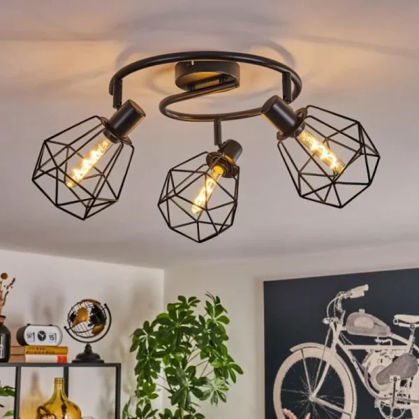 hofstein Plafonnier Yaak Noir, 3 lumières* Lampes Modernes