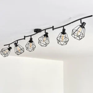 hofstein Plafonnier Yaak Noir, 6 lumières* Lampes Modernes