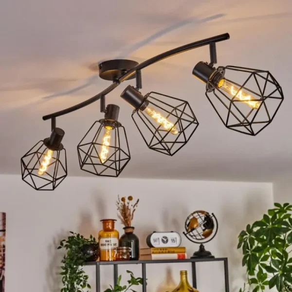 hofstein Plafonnier Yaak Noir, 4 lumières* Lampes Modernes