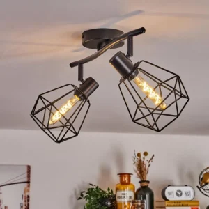 hofstein Plafonnier Yaak Noir, 2 lumières* Lampes Modernes